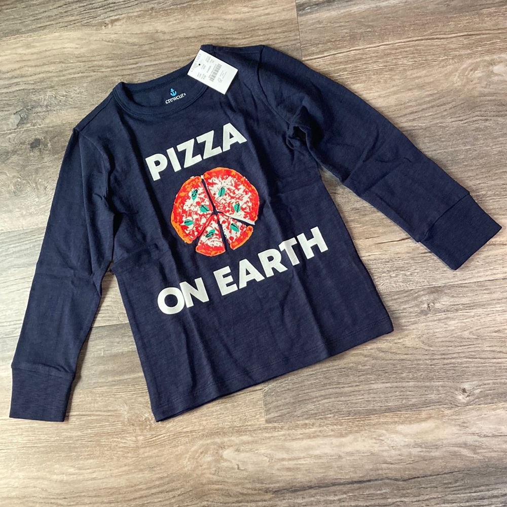 Crewcuts Glow in the Dark Long Sleeve Pizza on Earth T